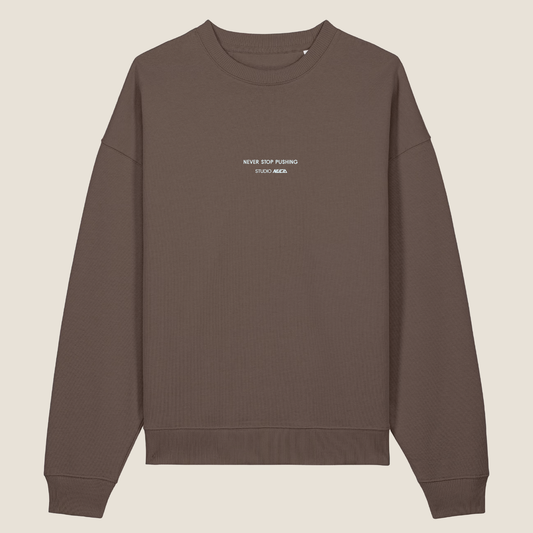 Oversized Crewneck - Pushing - Brown