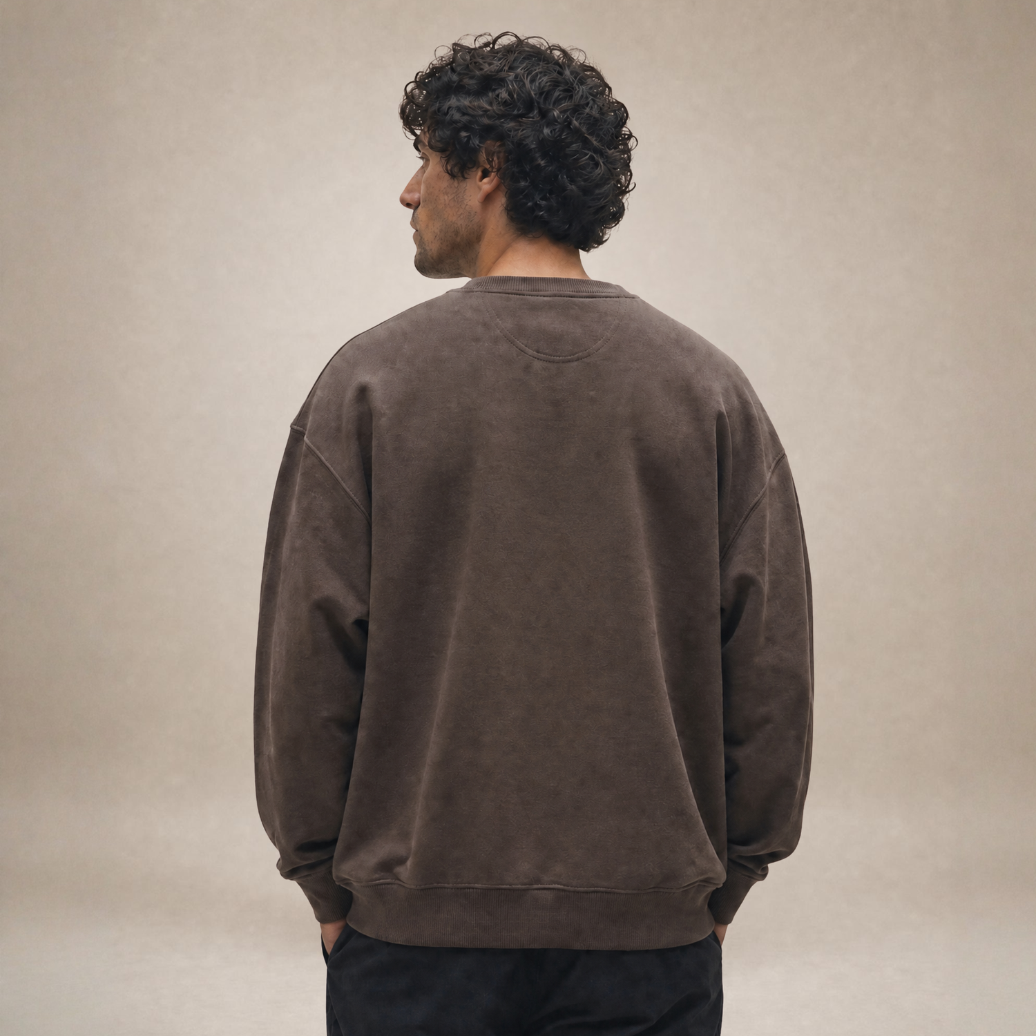 Oversized Crewneck - Pushing - Brown
