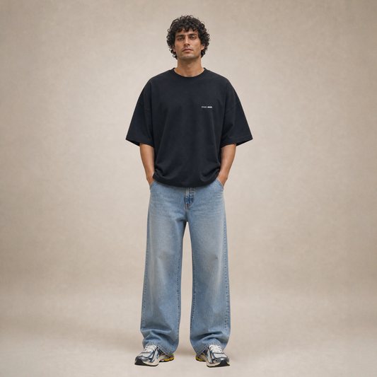 Oversized T-Shirt -  Rates - Black